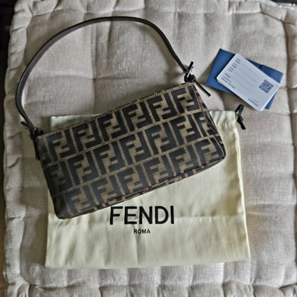 Fendi Zucca FF Pochette Shoulder Bag